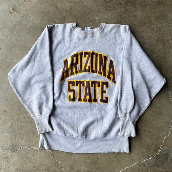 VTG ARIZONA STATE UNIVERSITY CHAMPION REVERSE WEAVE SWEATSHIRT CREWNECK LRG 90S - Picture 1 of 5